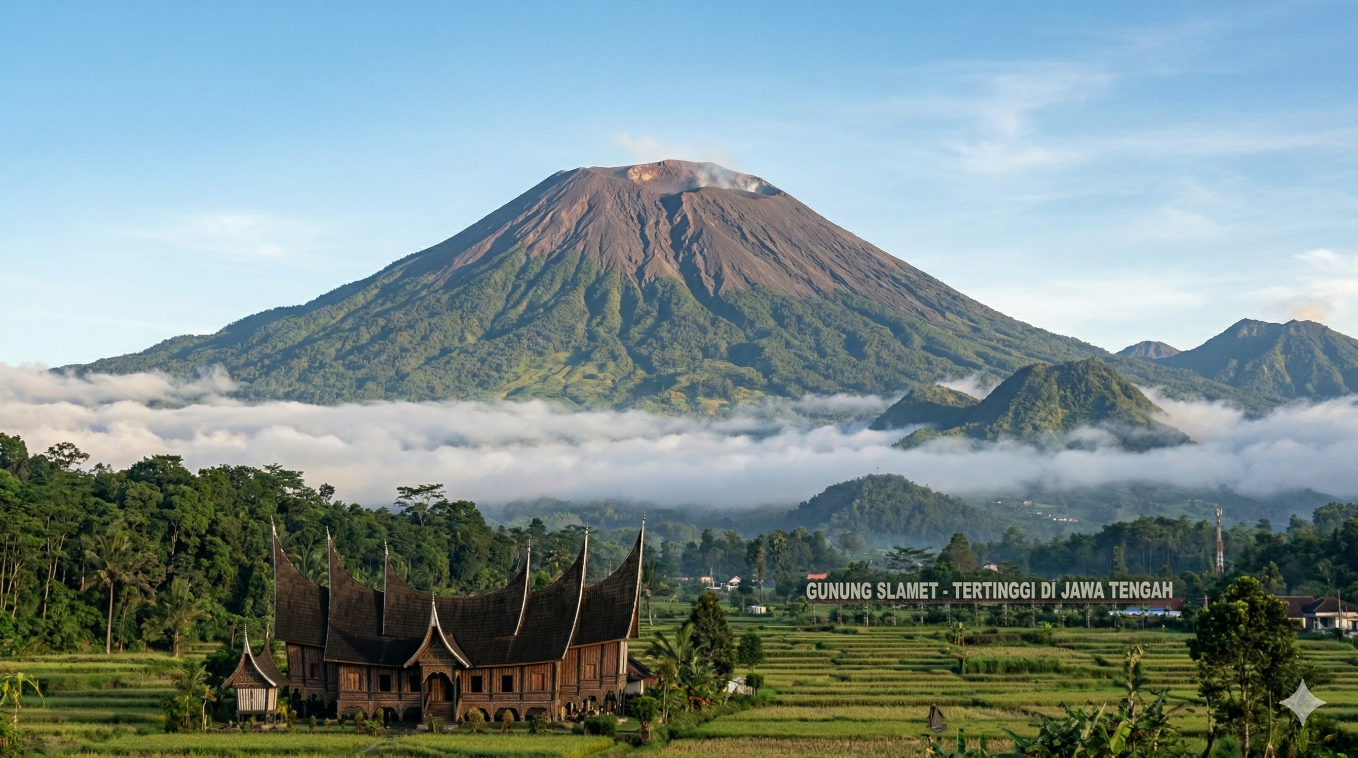 Gunung Slamet Jawa Tengah dari jalur pendakian